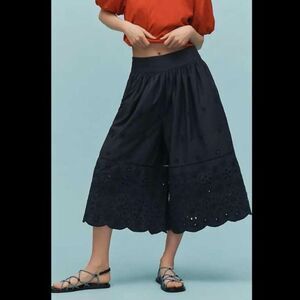 Maeve Anthropologie Dark Navy Blue Wide Leg Culottes Pants Medium Women